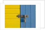 Padlock on beach hut door, Close-up, Littlehampton England by Assaf Frank